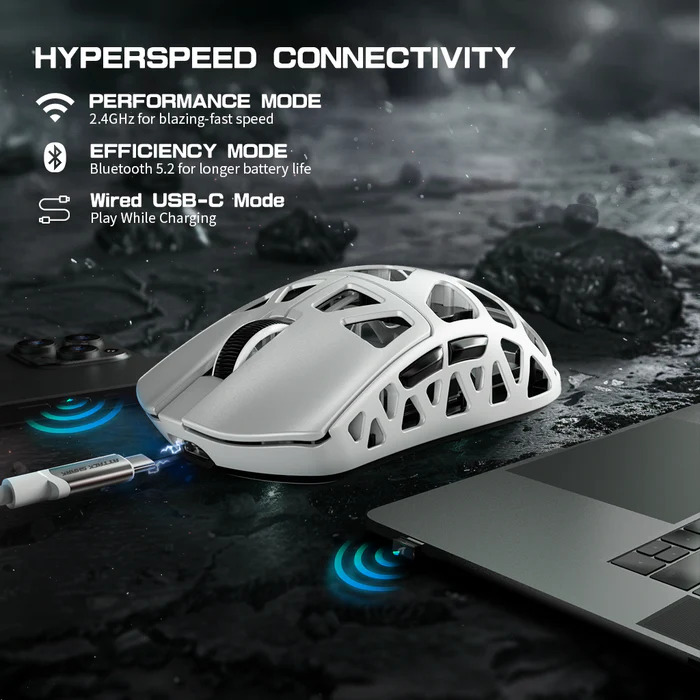 Ігрова миша ATTACK SHARK R2 Magnesium Alloy з сенсором PixArt 3950 та частотою 8K